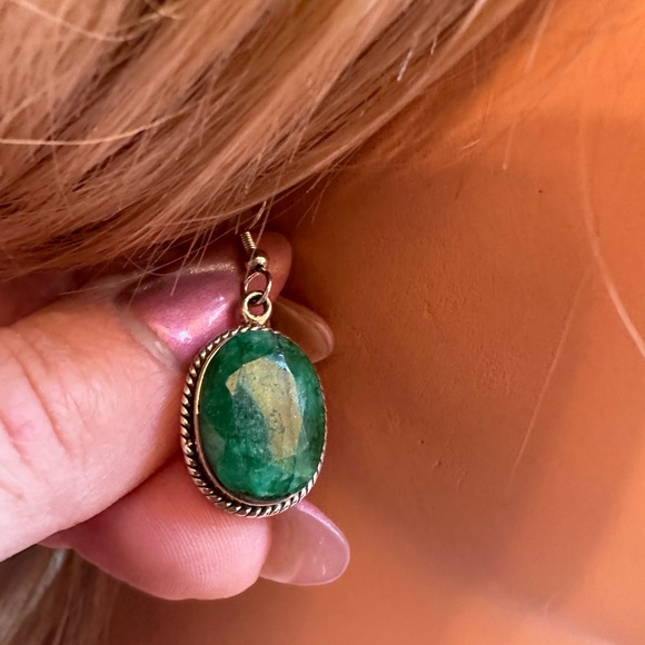 Malachite silver earrings - Picture 1 of 6